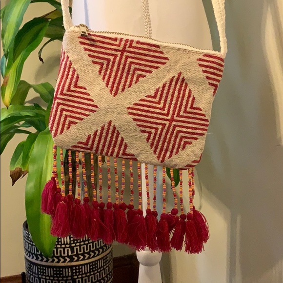 Merona Crossbody bag with beaded tassels - Picture 2 of 4